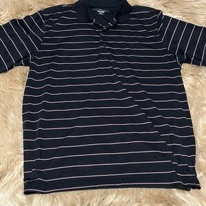 Greg Norman Collection Black and Red Striped Polo Shirt | LIKE NEW